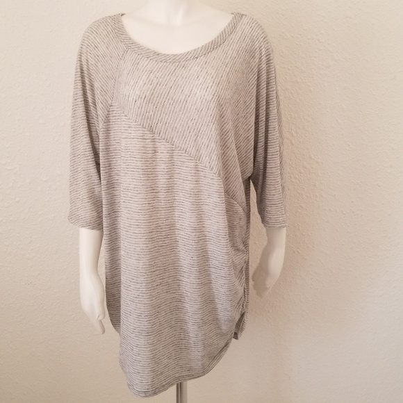 Lane Bryant Tops - Lane Bryant Gray Ruched Long Tunic Plus 22 24